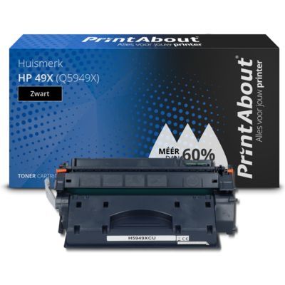 PrintAbout Huismerk HP 49X (Q5949X) Toner Zwart | Compatibel | 6750 pagina's