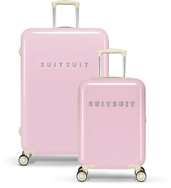 SUITSUIT Fabulous Fifties Kofferset 2 delig - Pink Dust - Reiskoffer set met wielen - Hardcase - TSA slot - 127L