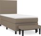 vidaXL Boxspringbed met matras, taupekleurig, 90x200 cm, met stoffen bekleding