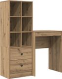 vidaXL Bureau Artisan Eiken MDF Hout 105,5 x 34 x 127 cm