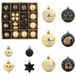 vidaXL Set de boules de Noël - 40 pièces - Noir et Or - Ø 6 cm - Plastique
