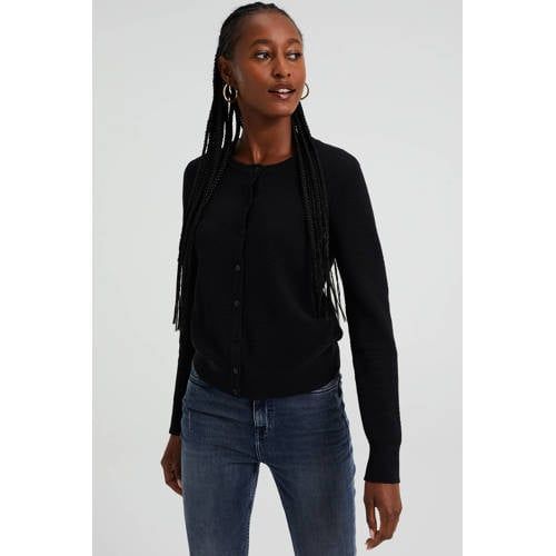 WE Fashion vest met textuur zwart