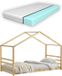en.casa Kinderbed grenen huisbed incl. matras 90x200 cm hout