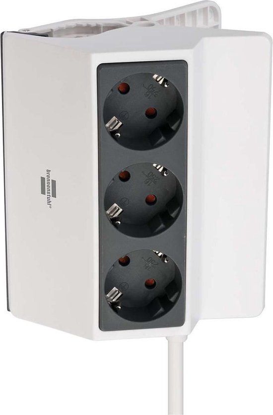 Brennenstuhl Klembare Stekkerdoos - 3-voudig - 3m - Wit/Antraciet