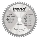 Trend Cirkelzaagblad Wood 190x30mm 48T fijne afwerking
