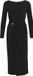 VILA VIJUSTINE BOATNECK L/S MIDI DRESS/DC Zwart