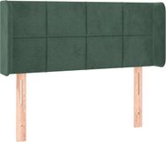 vidaXL Hoofdbord met randen 103x16x78/88 cm fluweel donkergroen