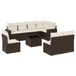 vidaXL 9-delige Loungeset met kussens, polyrattan, bruin