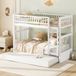 MODFU Bedframe 90x200 cm – wit – stapelbed met uittrekbed (90x190 cm) en stabiele trap