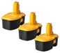 vhbw 3x batterie compatible avec Dewalt DW959, DW960B, DW959K-2, DW960, DW987, DW987KQ, DW938K, DW960K, DW960K-2, DW958 outil (4000 mAh, NiMH, 18 V)