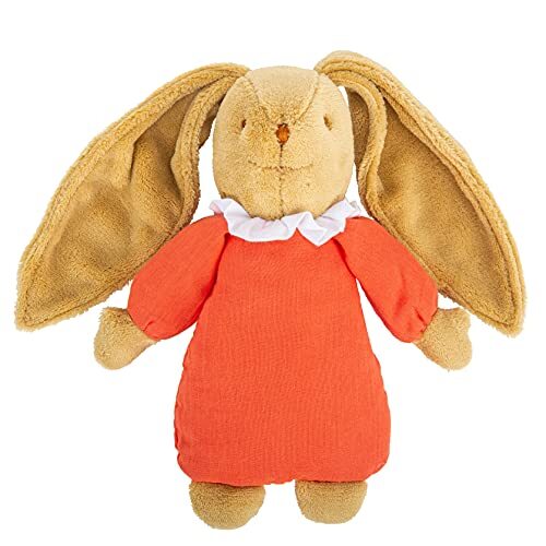 Trousselier - Muzikale knuffel - Zacht Konijntje - Coton Organic - Muziek Swan Lake - 25 cm hoog - Klassiek Chic - Ideaal geboortegeschenk - Machine Wasbaar - Oranje Organisch - 2 tellen