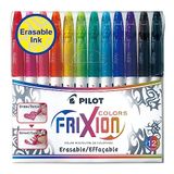 PILOT 220301200 Frixion Colors, uitwisbare viltstiften, Meerkleurig, 12 Stuks