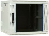 DSIT 9U witte wandkast (kantelbaar) met glazen deur 600x600x500mm (BxDxH) - serverbehuizing - serverrack - serverkast - 19 inch