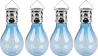 Sunnydays Solar sfeer hanglamp - 8x - tuin - lampenbol - blauw - kunststof - 15 cm