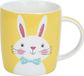 Merkloos / Sans marque Koopman International Pasen thema mok met paashaas - geel - porselein - 370 ml