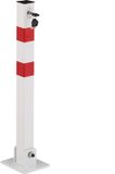 Relaxdays Parkeerpaal Neerklapbaar - Afzetpaal - Staal - 65 cm - Wit-Rood