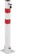 Relaxdays Parkeerpaal Neerklapbaar - Afzetpaal - Staal - 65 cm - Wit-Rood