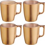 Luminarc Koffiemokken Monaco - 4 stuks - Goudkleurig - 250 ml