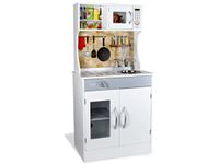 Teorema 40619 - keuken van hout voor kinderen van echte chef, met 4 vuurpunten, magnetron en dispenser om te vullen, hoogte 45 cm
