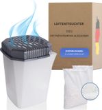 BC-Agentur Luchtontvochtiger zonder stroom, met korrels - Herbruikbaar - Navulverpakking (2 x 680g) voor 4 maanden - met gieter - Ruimteontvochtiger met gietfunctie