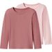 LUPILU® T-shirts à manches longues pour tout-petits, lot de 2 (rose clair/rose, 6-8 ans)