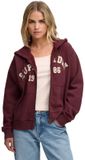 Superdry Athletic Essentials Relaxed Crop Sweatshirt Met Rits Rood, Paars L Vrouw