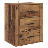 vidaXL Nachtkastje Oudhout 35 x 50 x 60 cm Bewerkt hout
