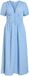 VILA Maxi-jurk VIMALENE Korte Mouwen Gestreept A-lijn V-hals Knopen Polyester Coronet Blue