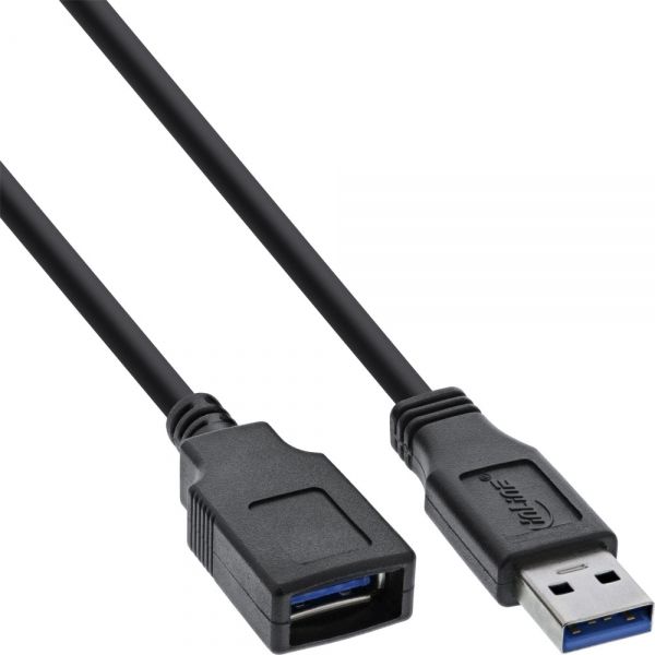 Inline 35605 USB Kabel - USB Male/Female - 0,5 m - Zwart