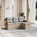 Maison Exclusive - Ensemble de jardin, composé de 4 pièces, avec coussins assortis, en mélange de couleur beige, fabriqué en polyrotin