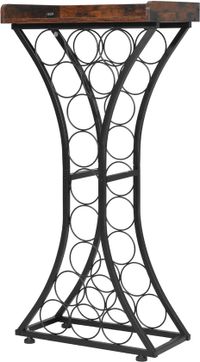 VEVOR Porte-bouteilles de vin pour 15 bouteilles, casier à bouteilles autoportant avec une capacité de charge totale de 20 kg, y compris porte-verres et étag ère en bois, support de bouteilles de vin pour cuisine, cave à vin, bar, salon, porte-bouteilles de vin noir