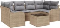 vidaXL Tuinbank Set 7-delig Beige en Grijs