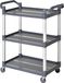 Chariot de coiffure - Chariot roulant - 3 niveaux - Avec roulettes - Cadre en alliage d'aluminium - 35 kg par niveau - Pour usage professionnel - Argent et gris