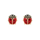 Lucardi Meisjes Oorknop - Dier - Cadeau - 9 Karaat - Geelgoud
