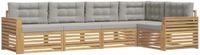 vidaXL Buiten bankenset 5 st Wit en Lichtgrijs Polyester