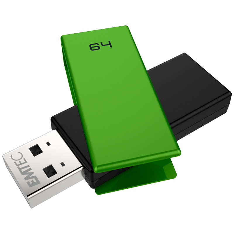 Emtec C350 Brick USB-stick - 64 GB - Zwart/Groen