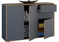 Vcm Houten dressoir Salia 110 cm Antraciet MDF