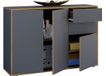 Vcm Houten dressoir Salia 110 cm Antraciet MDF