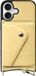 AVY Leren Hoesje Geschikt voor Apple iPhone 16 | Met Magnetische Kaarthouder | Compatibel met MagSafe | Leather Case met Wallet | Croco Geel