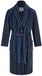 Warme fleece ochtendjas voor heren, marineblauw met veelkleurige strepen, L