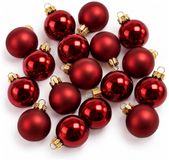Decoris Kleine kerstballen - 54x st - donkerrood - D4 cm - glas - kerstversiering