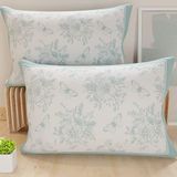 PETTI Artigiani Italiani - 1 paar kussenslopen 50 x 30 cm van microvezel, decoratief kussen voor slaapkamer, bank, woonkamer, set van 2 kussenslopen, kussensloop Botanic 03 lichtblauw, 100% Made in Italy