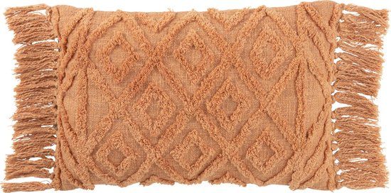 J-Line Kwastje Cushion - Cotton - Coral - 40cm
