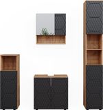 Vicco Meuble de salle de bain Irma, anthracite avec structure en nid d'abeille, 4 pièces