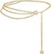Wan GmbH Chaîne de taille dorée pour femmes - Chaîne de corps dorée en métal pour robe, jupe ou bikini - Longueur 105 cm