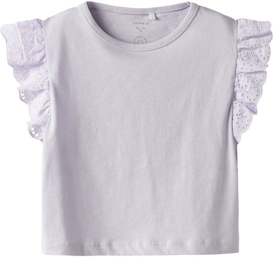 NAME IT - NMFHAZEL CAPSL SH NREG TOP PB - Meisjes - Blouses - Katoen - Korte mouw - Maat 98 - Orchid Petal