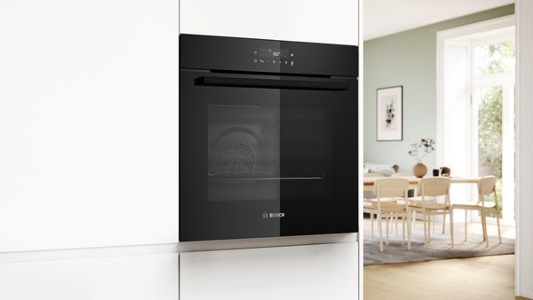 Bosch Serie 2 HBA571BB4 Electric Oven - 71L, Built-in, Black, Pyrolytic Cleaning