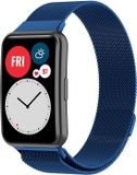 Strap-it Luxe Milanese band - Milanees bandje geschikt voor Huawei Watch Fit / Huawei Watch Fit New - blauw