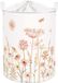 Panier de rangement - Ronde - Polyester - Rose/Blanc - Avec imprimé floral - Pliable - Avec poignées