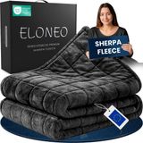ELONEO Verzwaringsdeken Fleece & Sherpa 9 kg - Zwart